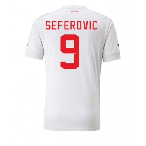 Switzerland Haris Seferovic #9 Replica Away Shirt World Cup 2022 Short Sleeve